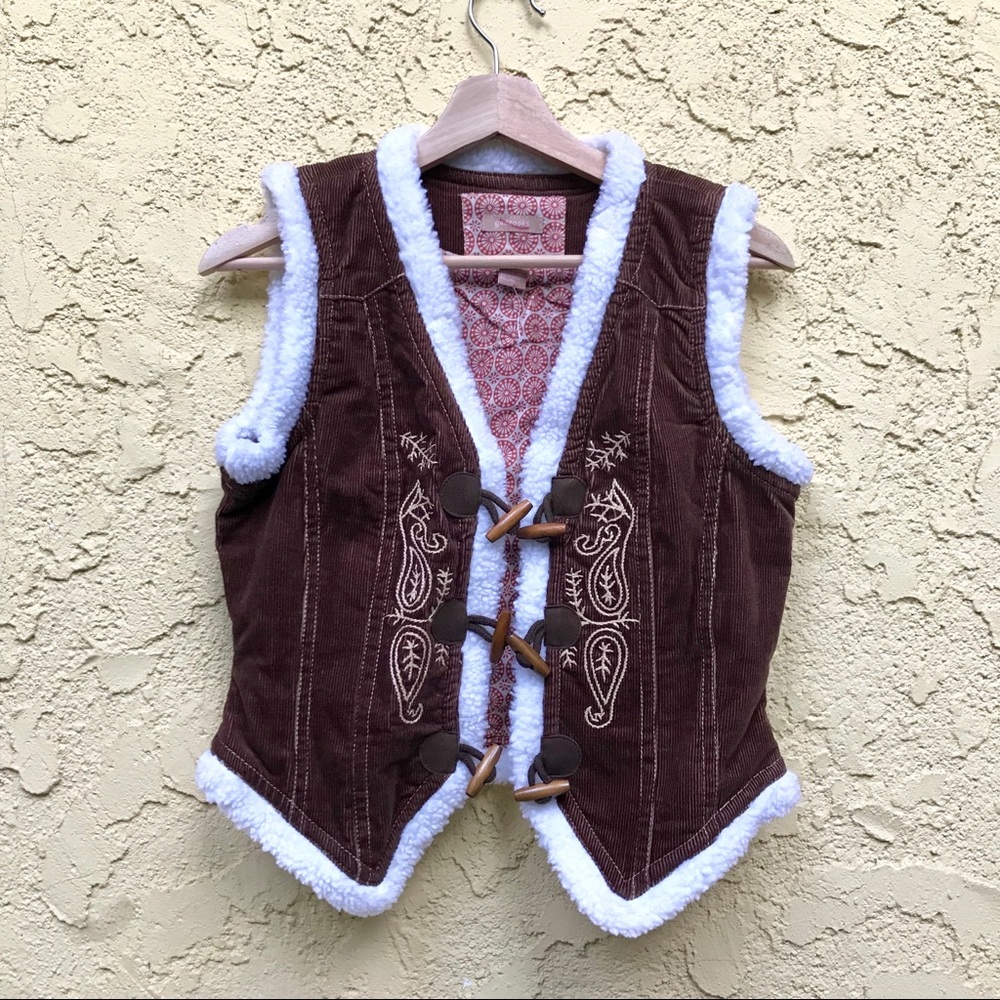 Corduroy Embroidered Vest
